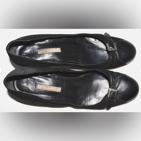 LUCA LUCA SIZE 9.5 10 M 40 BLACK SUEDE LEATHER PUMPS DRESS SHOES ITALY - Picture 2 of 6